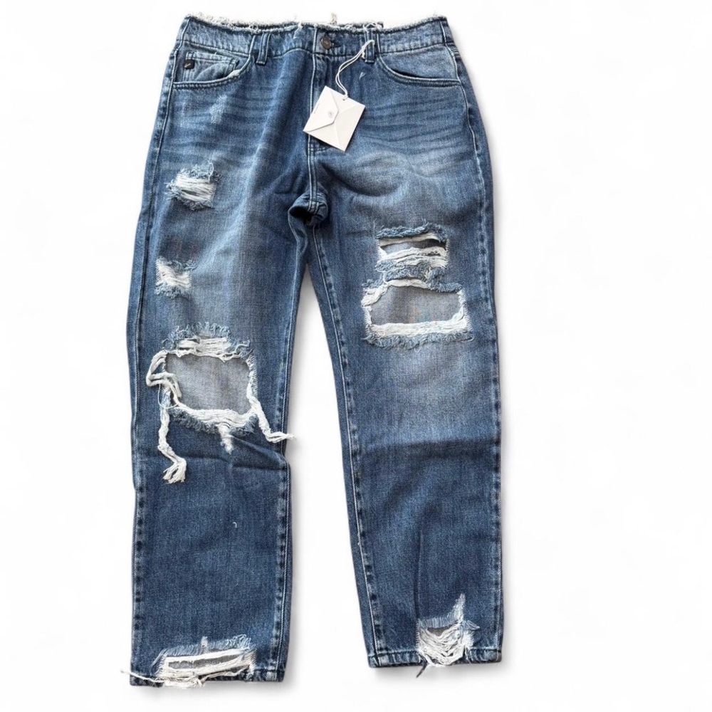 ‎Kancan Distressed High Rise Straight Leg Jeans